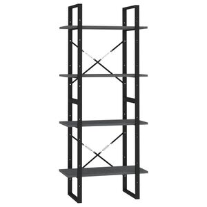 vidaXL Libreria a 4 Ripiani Grigia 60x30x140 cm in Massello di Pino
