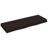 vidaXL Piano Bagno Marrone Scuro 80x30x(2-6)cm Legno Massello Trattato