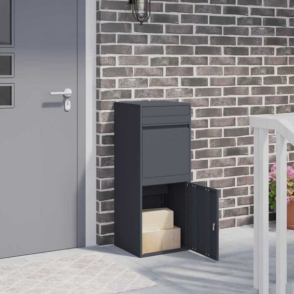 vidaXL Cassetta per pacchi Antracite 41 x 38 x 103 cm Acciaio