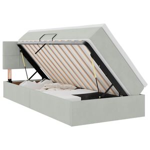 vidaXL Letto con Contenitore Grigio chiaro 90 x 190 cm Velluto