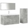 vidaXL Set Mobili da Bagno 4 pz Grigio Cemento in Legno Multistrato