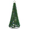 vidaXL Albero di Natale in tinsel con luci LED e base EKENAS 180 cm