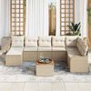 vidaXL Set Divano da Giardino con cuscino 9 pcs Beige polyrattan