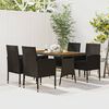 vidaXL Set da Pranzo per Esterni 5 pz in Polyrattan Nero