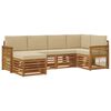 vidaXL Set divano sezionale con cuscino 5 pcs Naturale