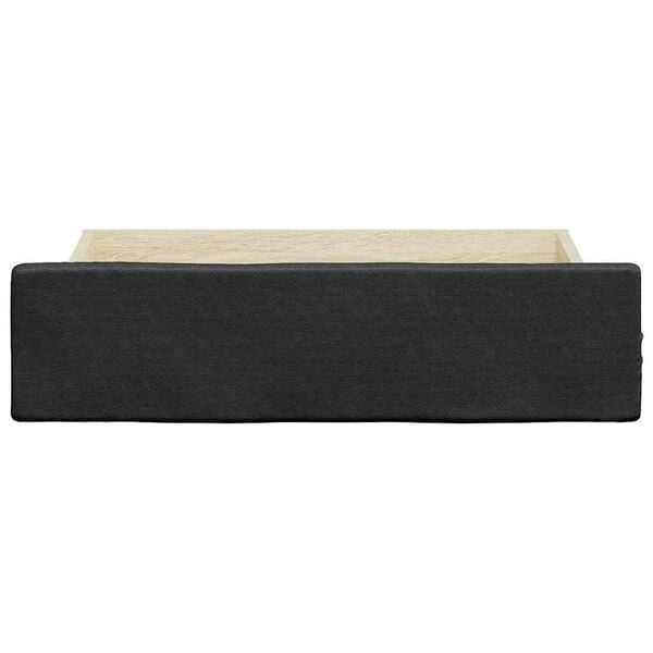 vidaXL Cassetti da Letto 2pz Neri in Legno Multistrato e Similpelle