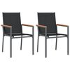 vidaXL Sedie da Giardino 2 pz Nere 55x61,5x90 cm Textilene e Acciaio