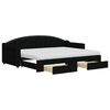 vidaXL Divano Letto Estraibile con Cassetti Nero 80x200 cm in Tessuto