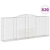 vidaXL Cesti Gabbioni ad Arco 20 pz 400x50x160/180 cm Ferro Zincato