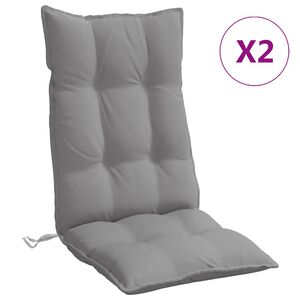 vidaXL Cuscini per Sedia Schienale Alto 2 pz Grigio Tessuto Oxford