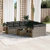 vidaXL Set Divano da Giardino 9 pz con Cuscini Grigio in Polyrattan