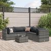 vidaXL Set Divani da Giardino 6 pz con Cuscini in Polyrattan Grigio
