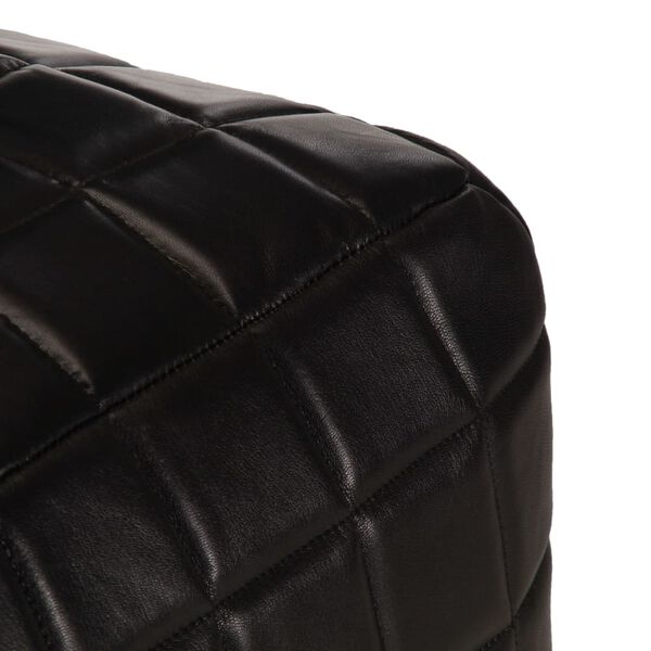 vidaXL Pouf Nero 40x40x40 cm in Vera Pelle di Capra