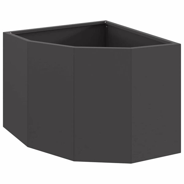 vidaXL Vaso d'angolo Nero 45 x 45 x 35 cm Acciaio