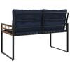 vidaXL Panchetta in Legno a Strati con cuscino Navy 114 x 55 x 77 cm