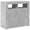 vidaXL Credenza con Luci LED Grigio Cemento 80x35x75 cm