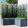 vidaXL Fioriera da Giardino Graticcio Grigio Blu 120x120x136cm PP
