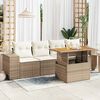 vidaXL Set Divano da Giardino 5 pz con Cuscini Beige in Polyrattan