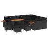 vidaXL Set Divano da Giardino con cuscino Nero Poly Rattan