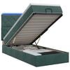 vidaXL Letto Ottomano con Materasso e LED Verde Scuro 90 x 190 cm