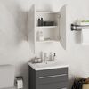 vidaXL Armadio da Bagno con Specchio Rotondo e LED Bianco 47x47x17,5cm
