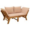 vidaXL Panchina da giardino 3 in 1 con cuscini Naturale