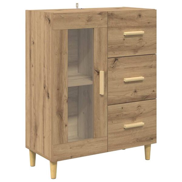 vidaXL Credenza Rovere artigianale 69,5 x 34 x 90 cm Legno multistrato