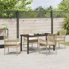 vidaXL Set da Pranzo per Giardino con cuscino 5 pcs Beige polyrattan