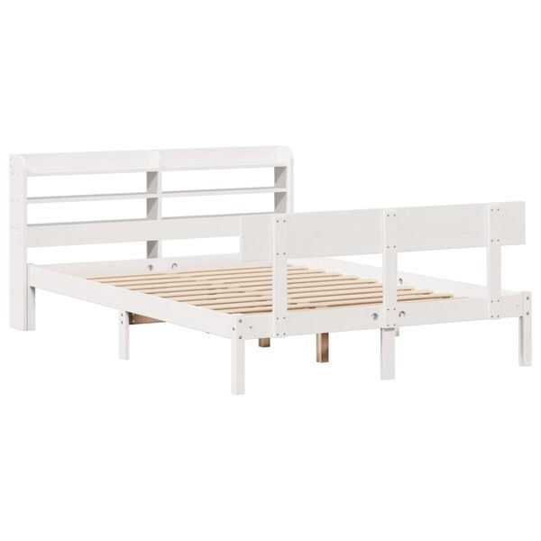 vidaXL Letto senza Materasso Bianco 135x190 cm Legno Massello di Pino