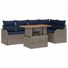 vidaXL Set Divano da Giardino 6 pz 5-Numero di posti Grigio e Blu Navy