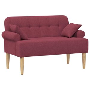 vidaXL Loveseat con bottoni imbottiti Rosso Vino 120 x 65 x 79 cm