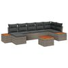 vidaXL Set Divano da Giardino 8 pz Grigio Poly Rattan