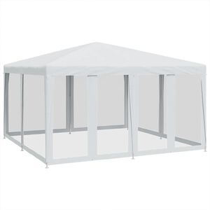 vidaXL Tenda per Feste con 8 Pareti Laterali in Rete Bianco 4x4 m HDPE