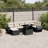 vidaXL Set Divani da Giardino con Cuscini 8 pz Nero in Polyrattan