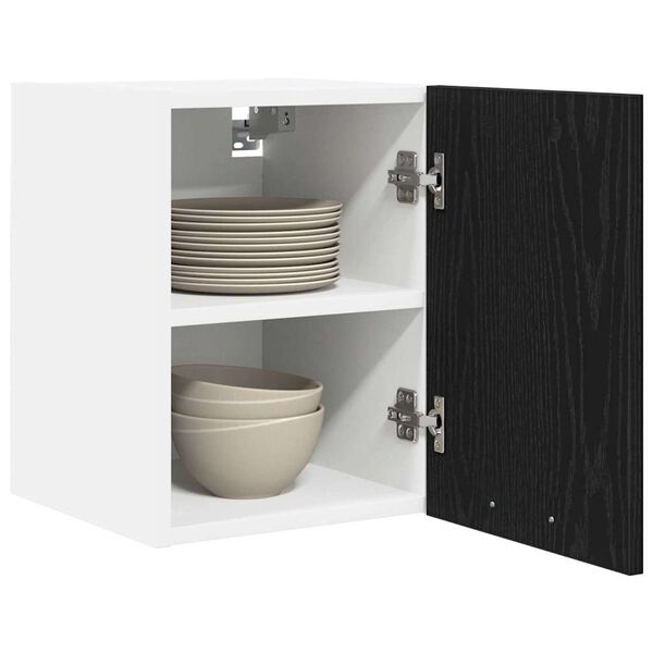 vidaXL Armadio pensile 2 pcs Rovere Nero e Bianco 30 x 31 x 40 cm