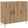 vidaXL Credenza Rovere artigianale 90 x 32,5 x 80 cm