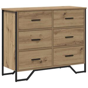 vidaXL Cassettiera 6-Cassetto Rovere artigianale 91 x 35,5 x 74,5 cm