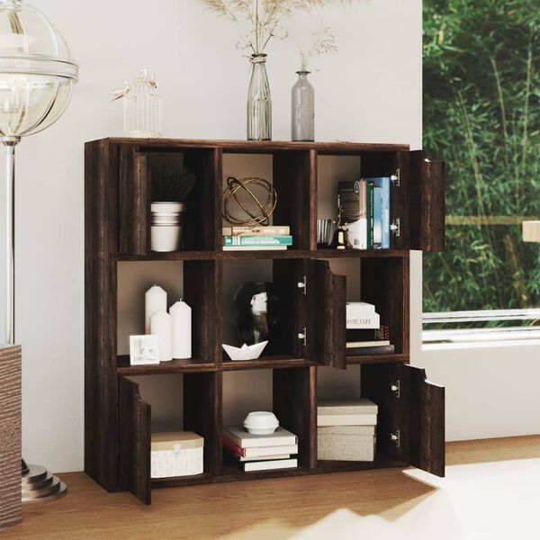 vidaXL Libreria Rovere Fumo 88,5x27,5x88 cm in Legno Multistrato