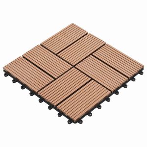 vidaXL Piastrella per Decking 11 pcs Marrone 30 x 30 cm WPC