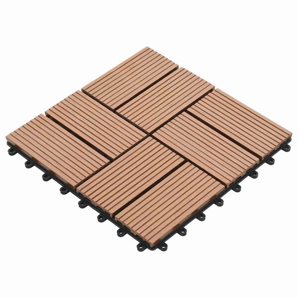 vidaXL Piastrella per Decking 11 pcs Marrone 30 x 30 cm WPC