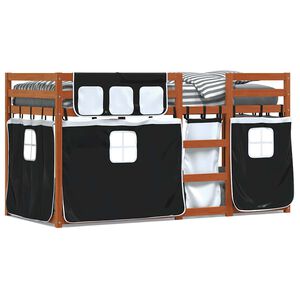 vidaXL Letto a Castello senza Materasso Bianco e Nero 90x200cm in Pino