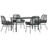 vidaXL Set da Pranzo da Giardino con Cuscini 5 pz Polyrattan Vetro