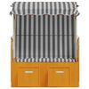 vidaXL Strandkorb con Tettoia Polyrattan Legno Massello Bianco Grigio