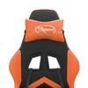 vidaXL Sedia da Gaming con Poggiapiedi Nero e Arancione in Similpelle
