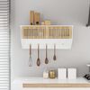 vidaXL Armadietto Parete Ganci Bianco 80x24x35,5 cm Legno Multistrato