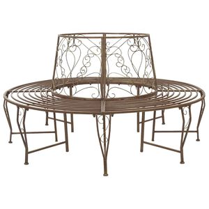 vidaXL Panchina per Alberi 8-Numero di posti &Oslash; 160 x 89 cm Acciaio