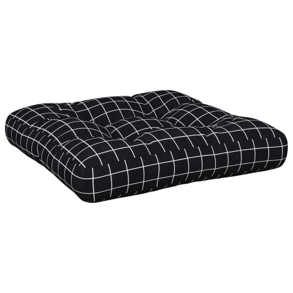 vidaXL Cuscino per Pallet Motivo a Quadri Nero 60x60x12 cm in Tessuto