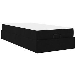 vidaXL Struttura letto con materasso 2 pz Nero Tessuto