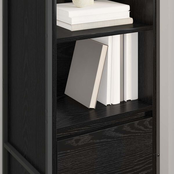vidaXL Armadio per Libri con cassetto Rovere Nero 43 x 36 x 150.5 cm