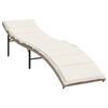vidaXL Lettino Prendisole con Cuscino Beige 55x199x50 cm in Polyrattan